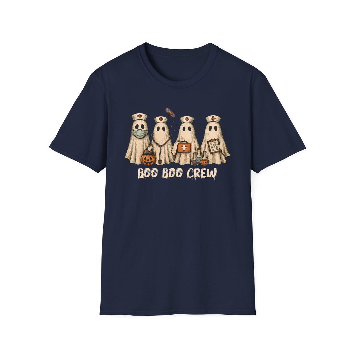 Nurse Boo Boo Crew White Halloween T‑Shirt