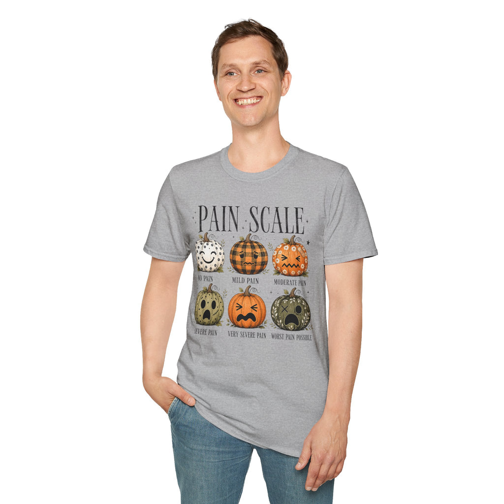 Pain Scale Pumpkin T-Shirt — Halloween Pumpkin Faces Graphic Tee