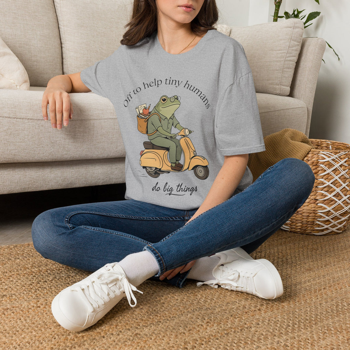 "Off to help tiny humans do big things" t-shirt