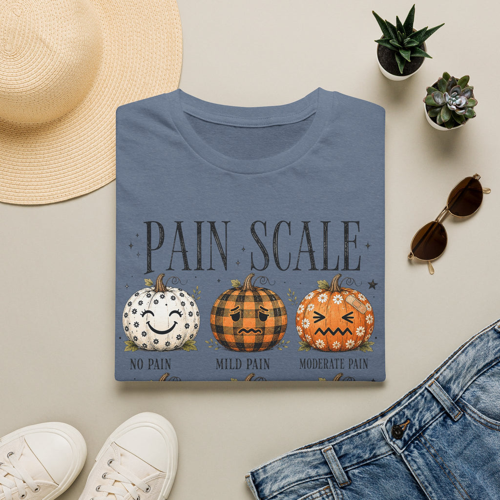 Pain Scale Pumpkin T-Shirt — Halloween Pumpkin Faces Graphic Tee