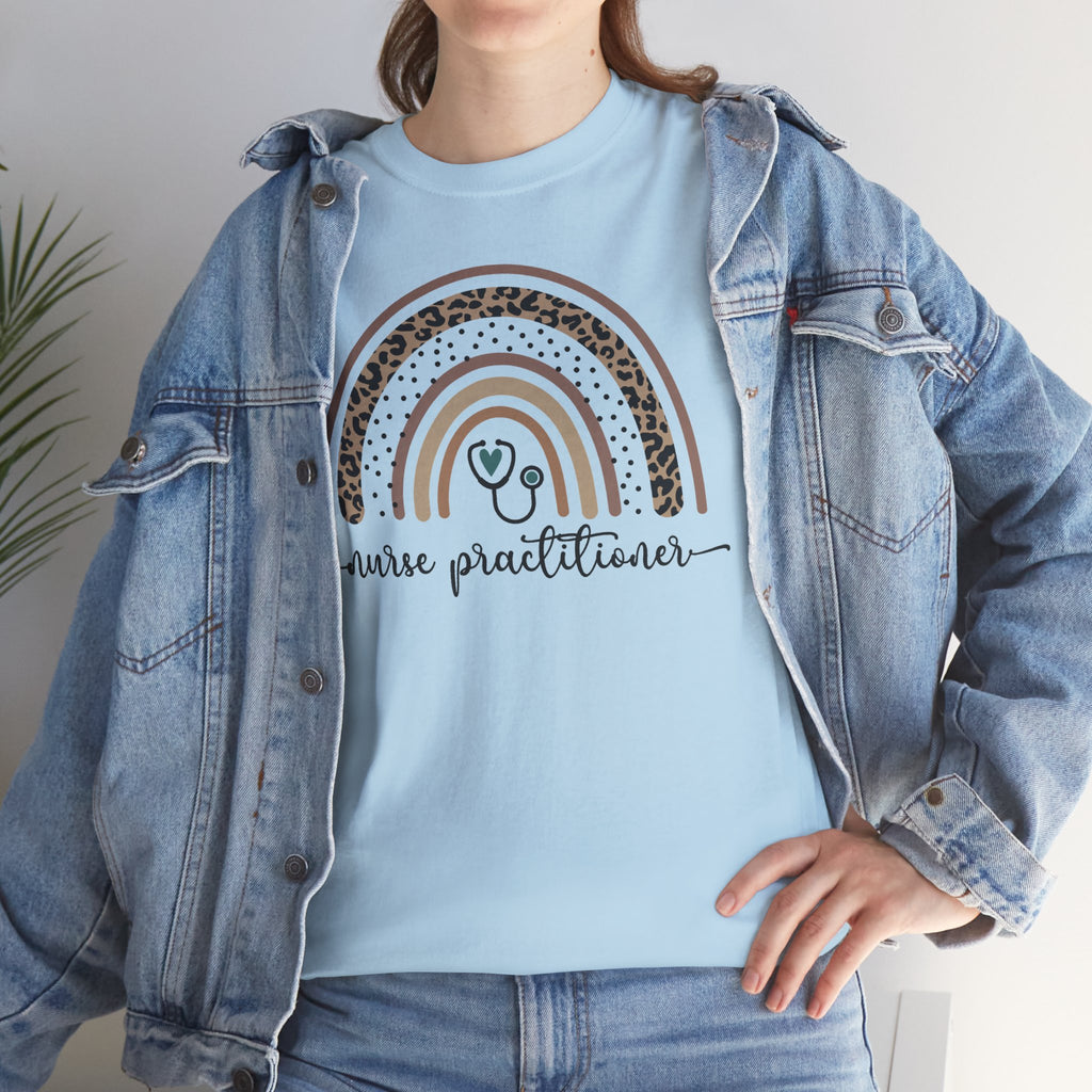 Nurse Practitioner Rainbow T-Shirt — Boho Stethoscope Tee for Nurses