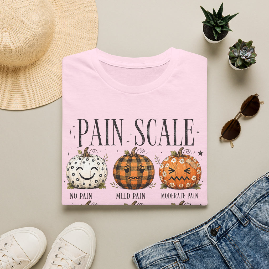 Pain Scale Pumpkin T-Shirt — Halloween Pumpkin Faces Graphic Tee