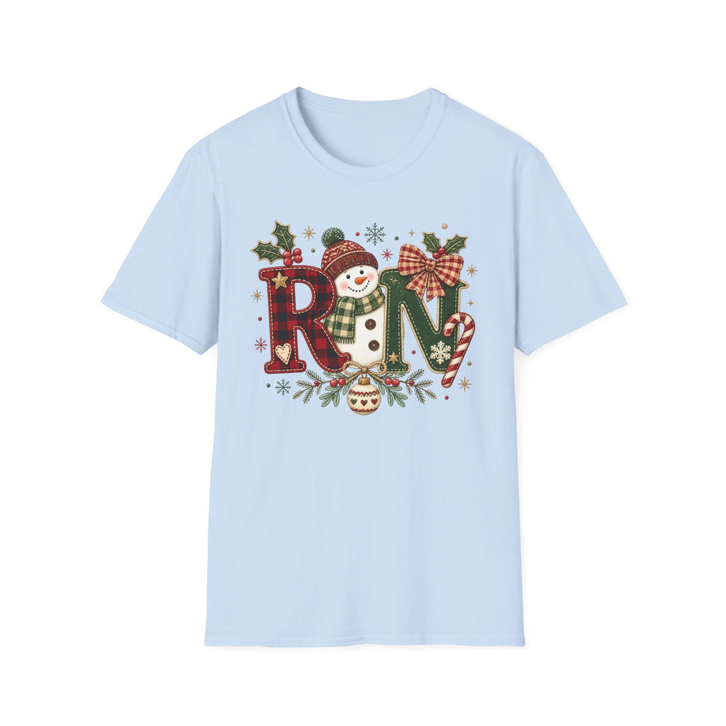 RN Snowman Holiday T-Shirt — Cute Nurse Christmas Tee