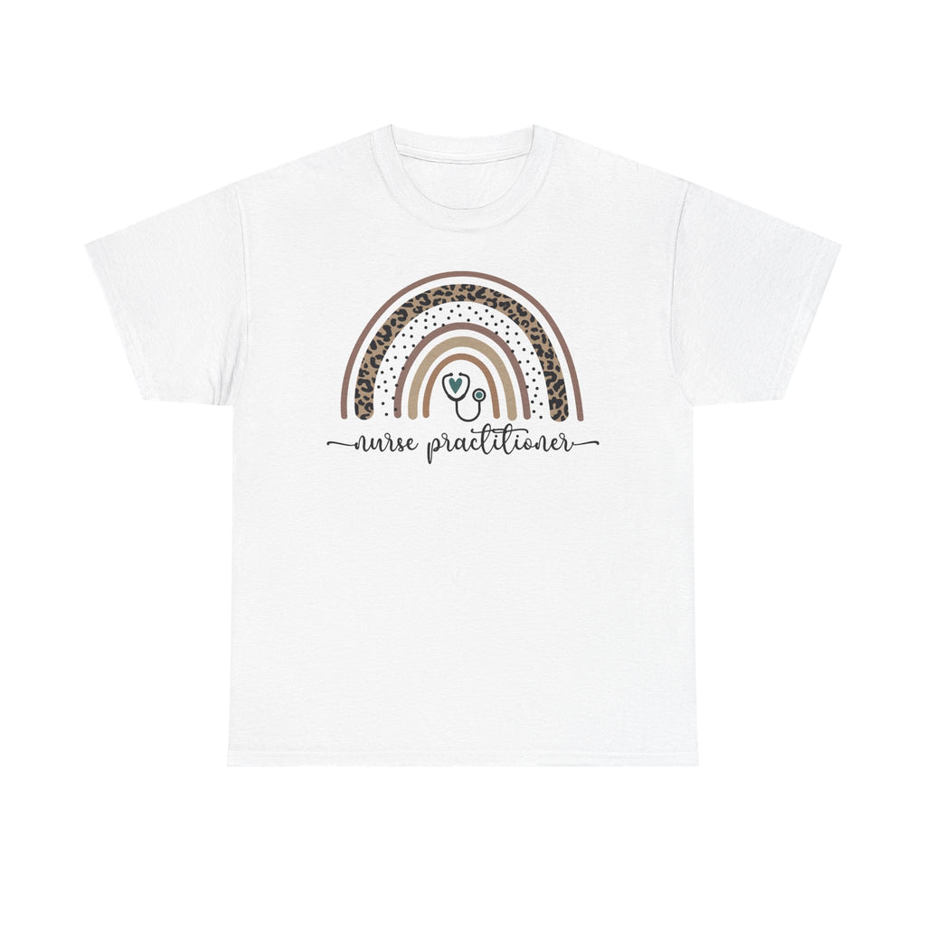 Nurse Practitioner Rainbow T-Shirt — Boho Stethoscope Tee for Nurses