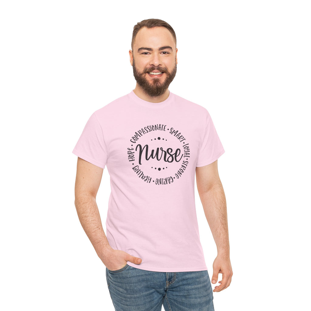 Nurse Circle Words T‑Shirt — Compassionate, Smart, Caring Nurse Tee