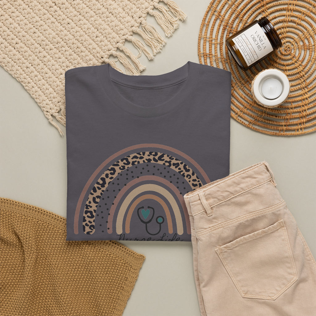 Nurse Life Rainbow Tee - Cute Neutral Stethoscope Graphic T-Shirt