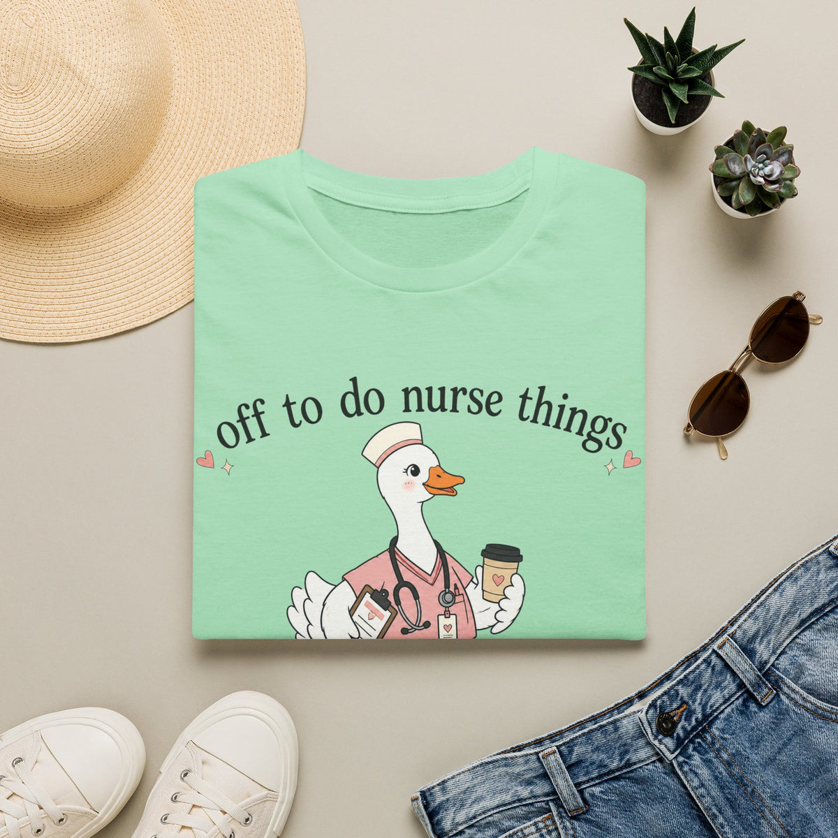 Nurse Goose T‑Shirt – "Off to Do Nurse Things" Cute Medical Crew Tee