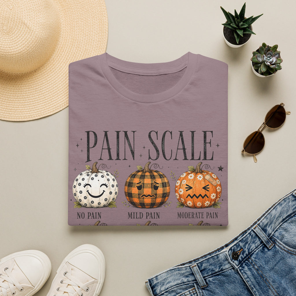 Pain Scale Pumpkin T-Shirt — Halloween Pumpkin Faces Graphic Tee