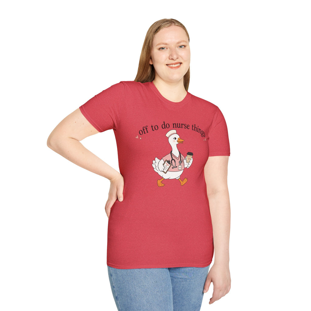 Nurse Goose T‑Shirt – "Off to Do Nurse Things" Cute Medical Crew Tee