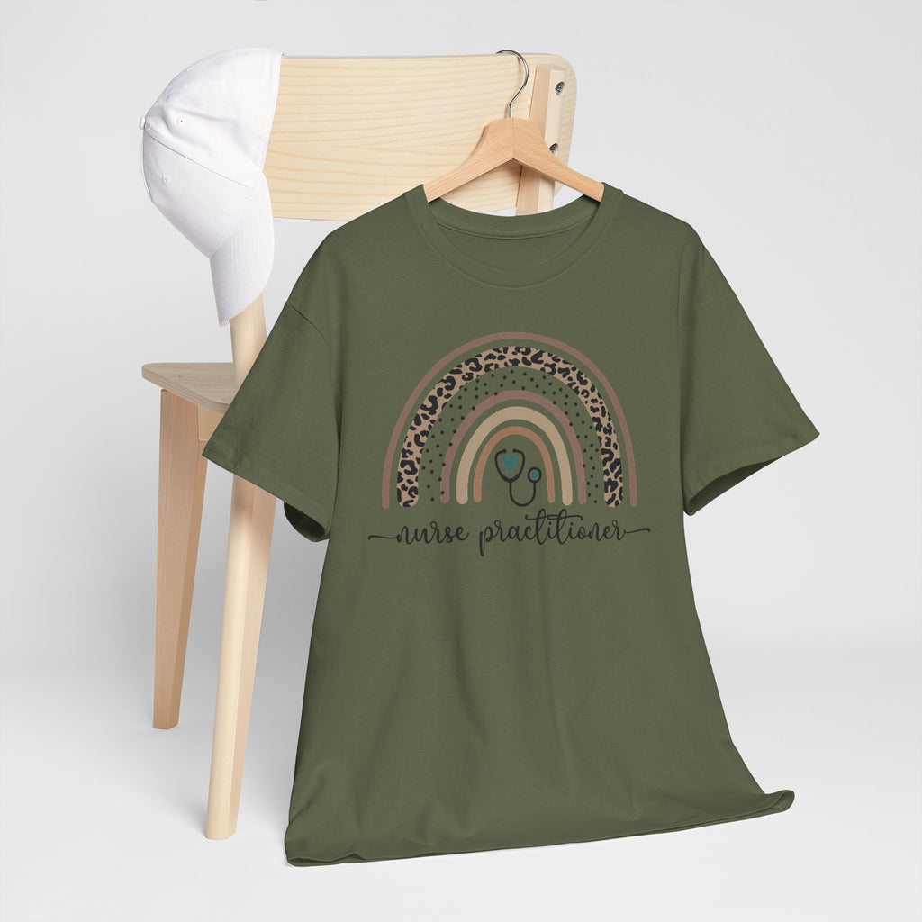 Nurse Practitioner Rainbow T-Shirt — Boho Stethoscope Tee for Nurses