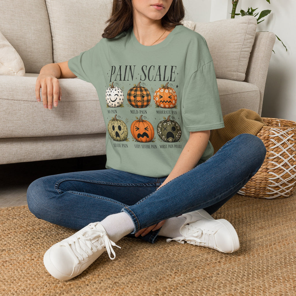 Pain Scale Pumpkin T-Shirt — Halloween Pumpkin Faces Graphic Tee