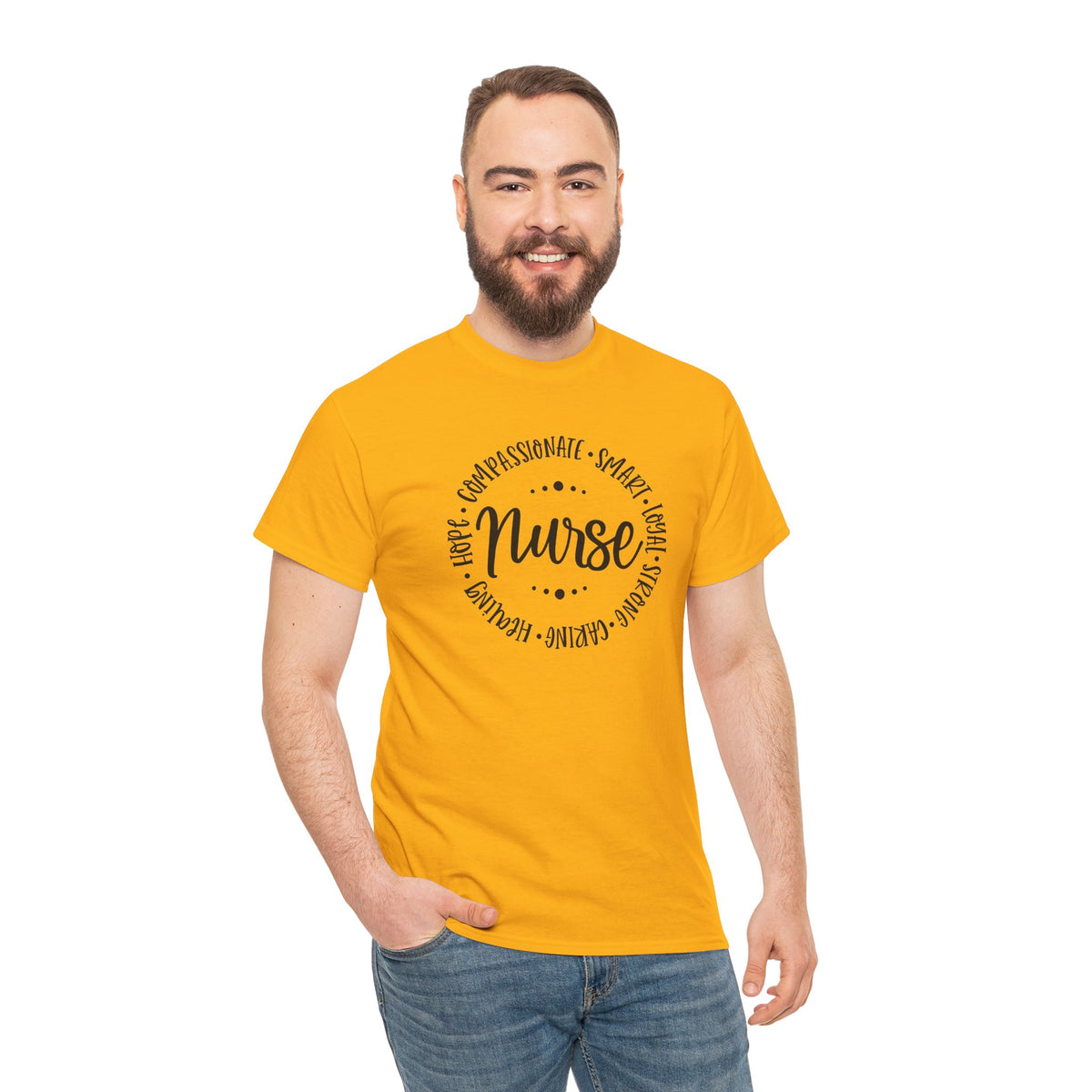 Nurse Circle Words T‑Shirt — Compassionate, Smart, Caring Nurse Tee