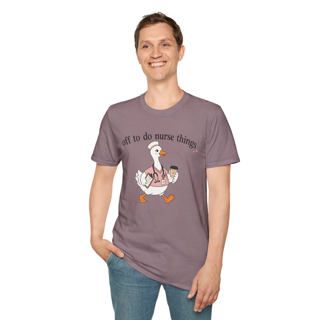 Nurse Goose T‑Shirt – "Off to Do Nurse Things" Cute Medical Crew Tee