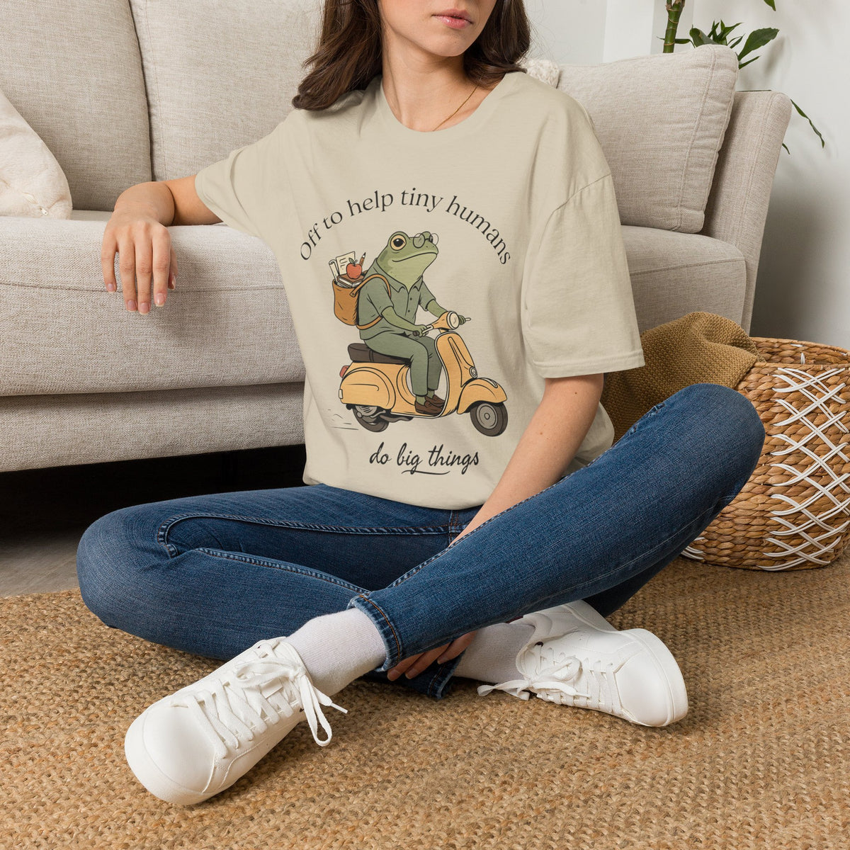 "Off to help tiny humans do big things" t-shirt