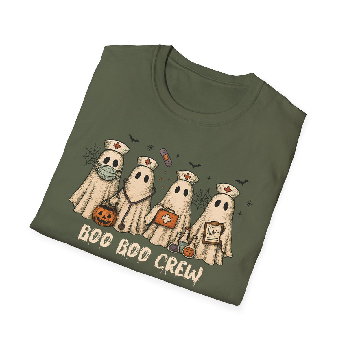 Nurse Boo Boo Crew White Halloween T‑Shirt