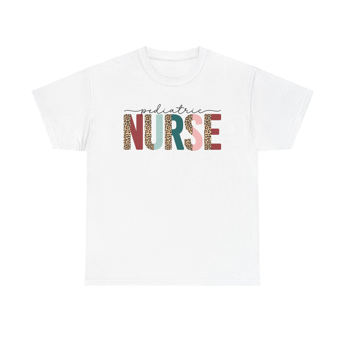 RN Pediatric Tee — Colorful Leopard