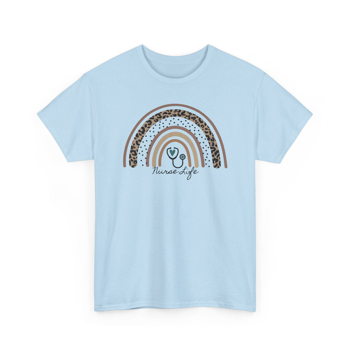 Nurse Life Rainbow Tee - Cute Neutral Stethoscope Graphic T-Shirt