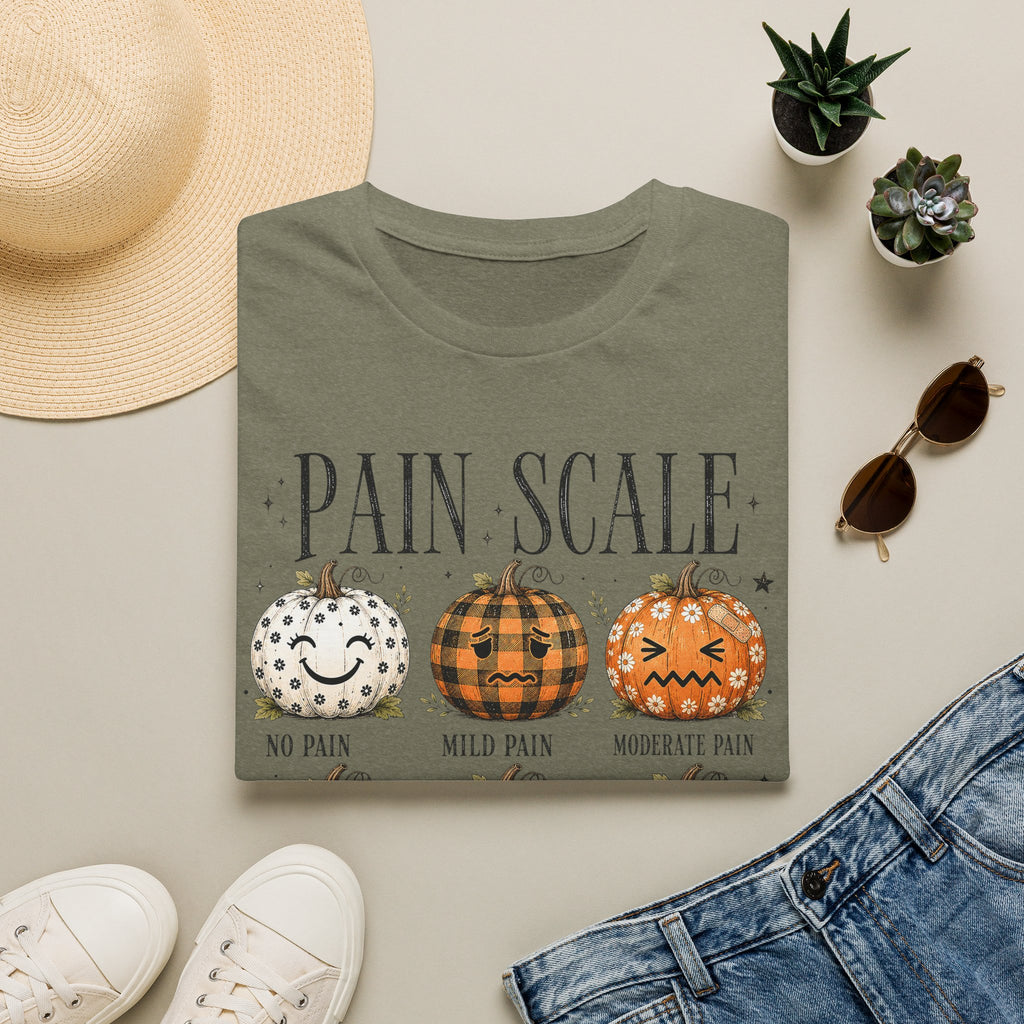 Pain Scale Pumpkin T-Shirt — Halloween Pumpkin Faces Graphic Tee