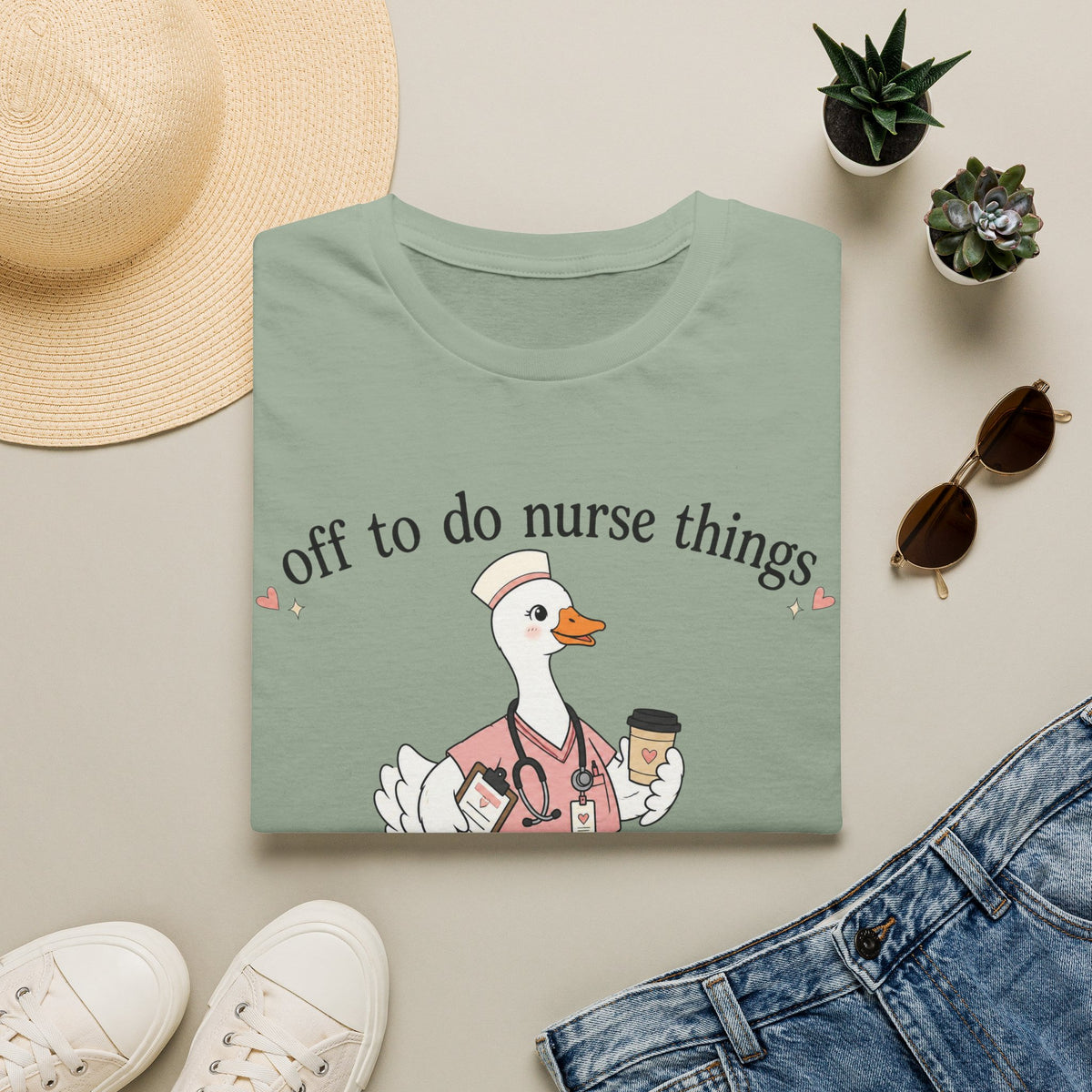 Nurse Goose T‑Shirt – "Off to Do Nurse Things" Cute Medical Crew Tee