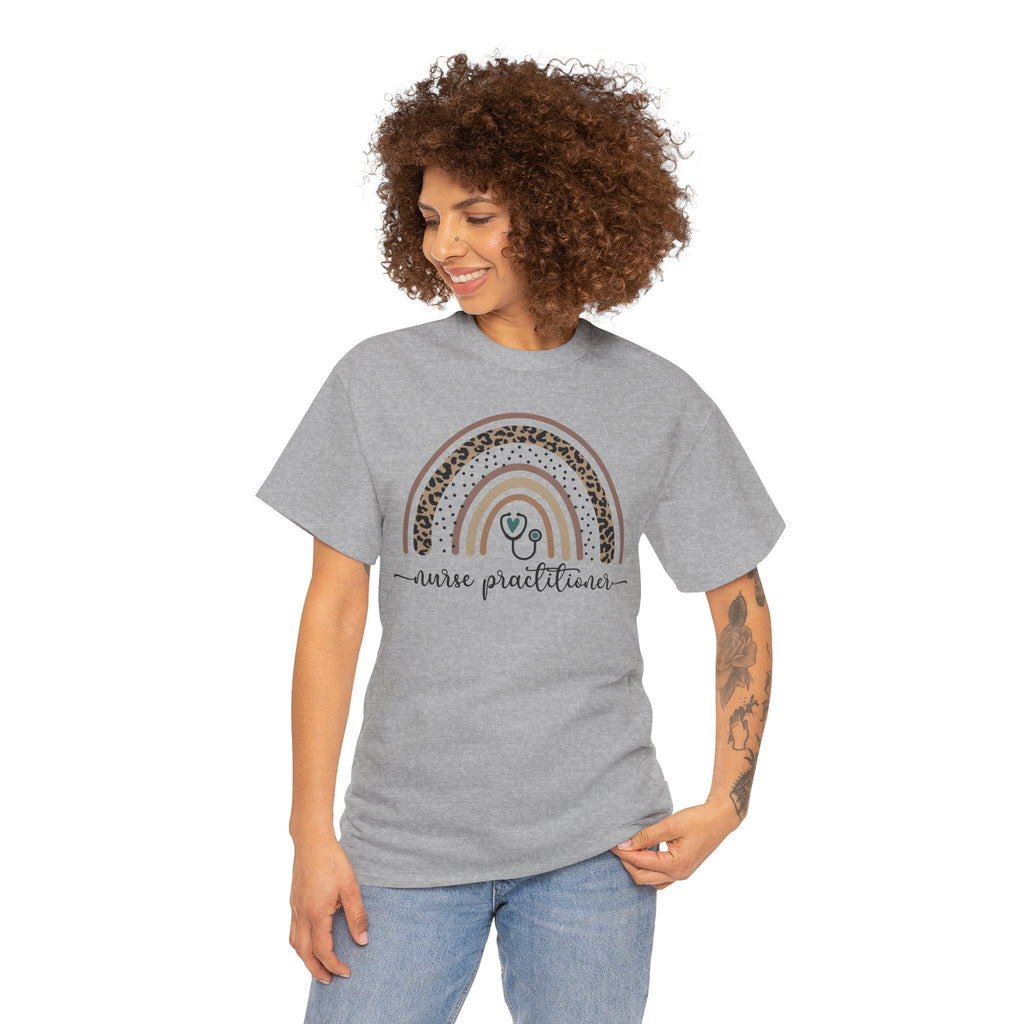 Nurse Practitioner Rainbow T-Shirt — Boho Stethoscope Tee for Nurses