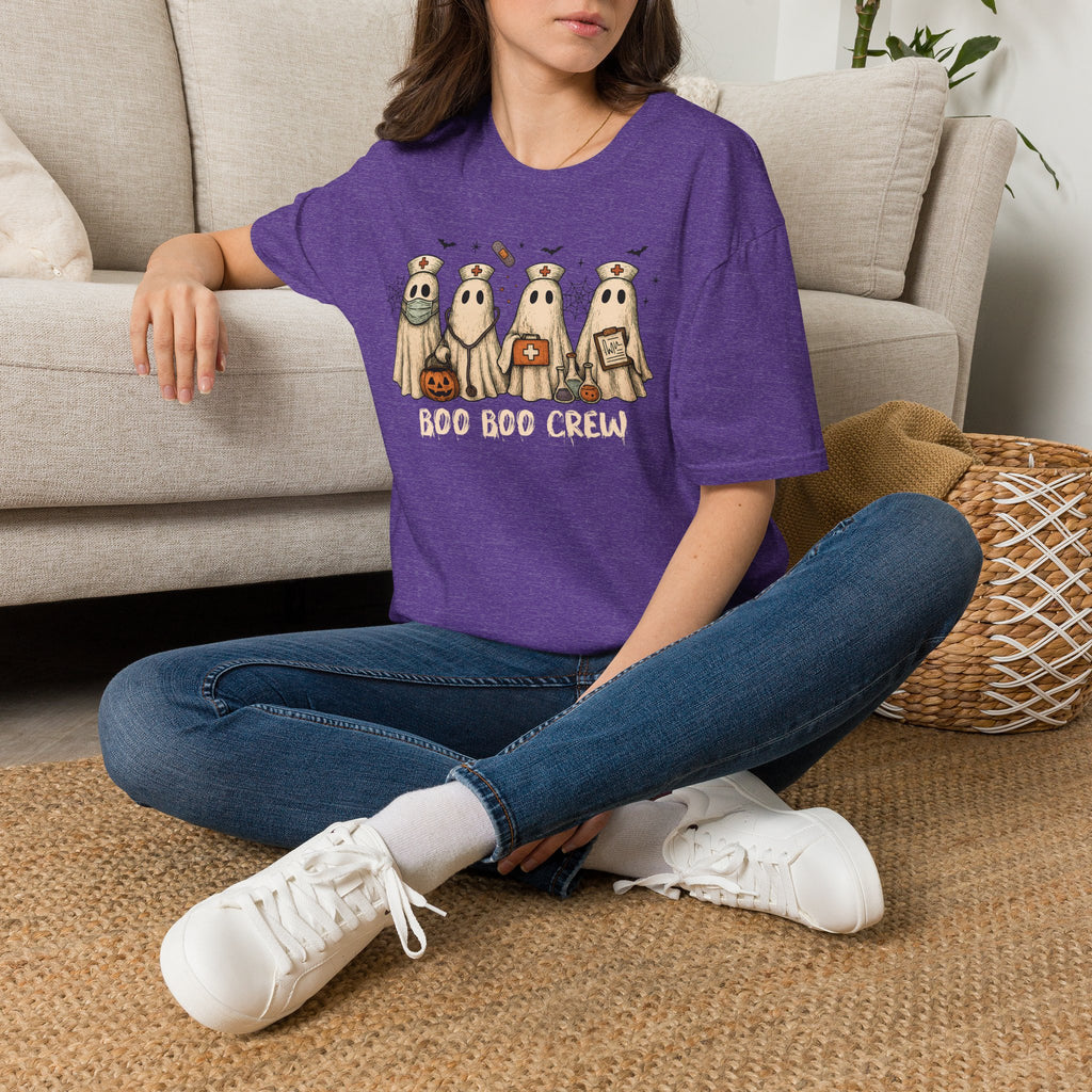 Nurse Boo Boo Crew White Halloween T‑Shirt