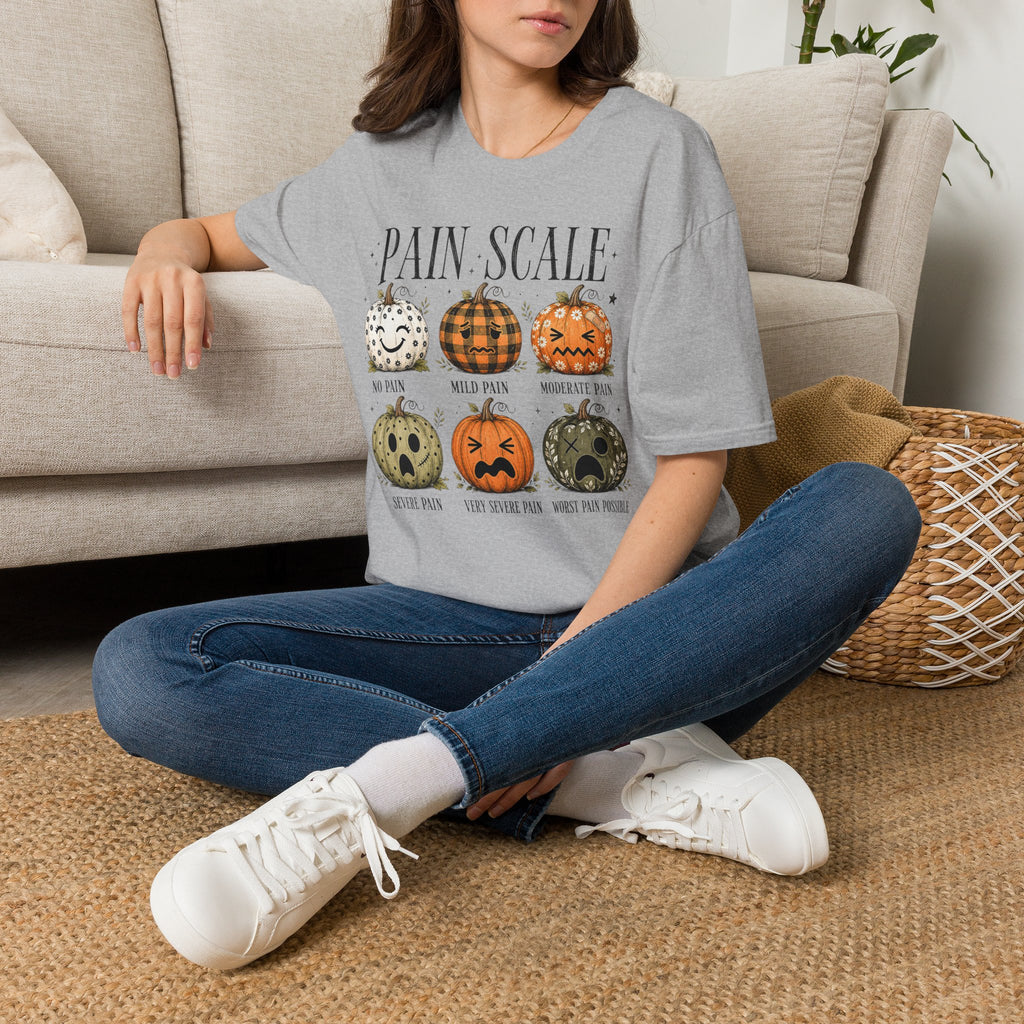 Pain Scale Pumpkin T-Shirt — Halloween Pumpkin Faces Graphic Tee