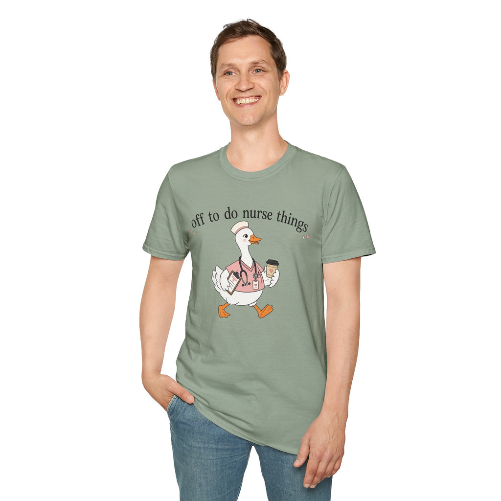 Nurse Goose T‑Shirt – "Off to Do Nurse Things" Cute Medical Crew Tee
