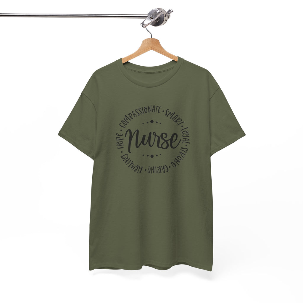 Nurse Circle Words T‑Shirt — Compassionate, Smart, Caring Nurse Tee