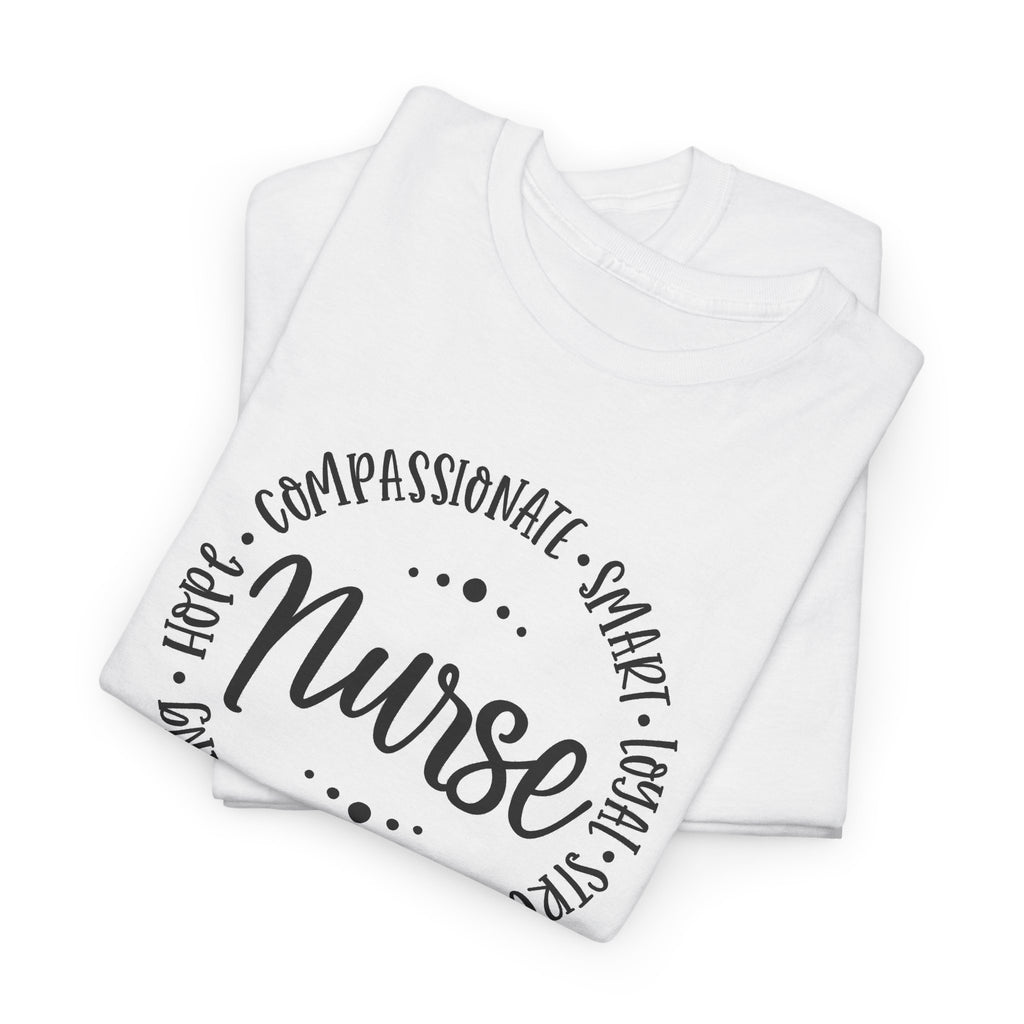 Nurse Circle Words T‑Shirt — Compassionate, Smart, Caring Nurse Tee