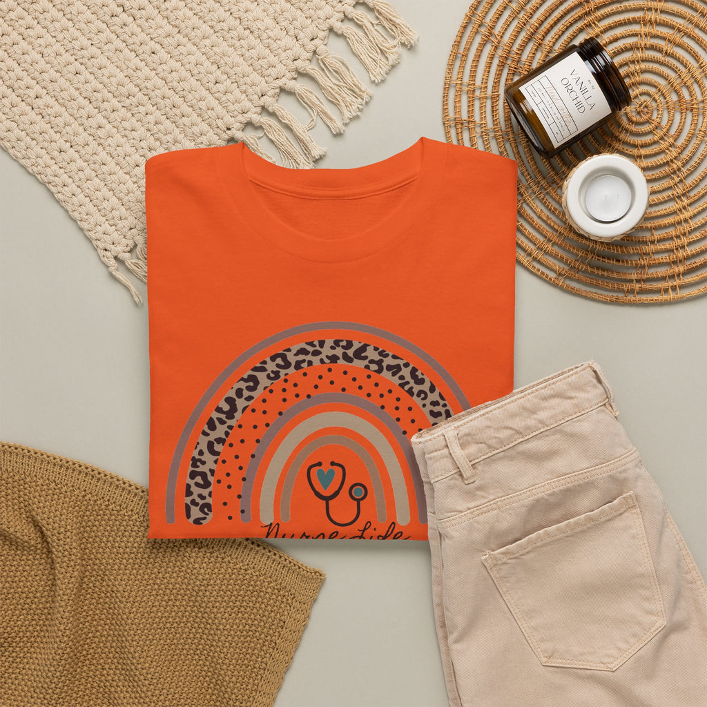 Nurse Life Rainbow Tee - Cute Neutral Stethoscope Graphic T-Shirt