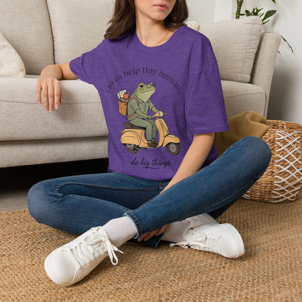 "Off to help tiny humans do big things" t-shirt
