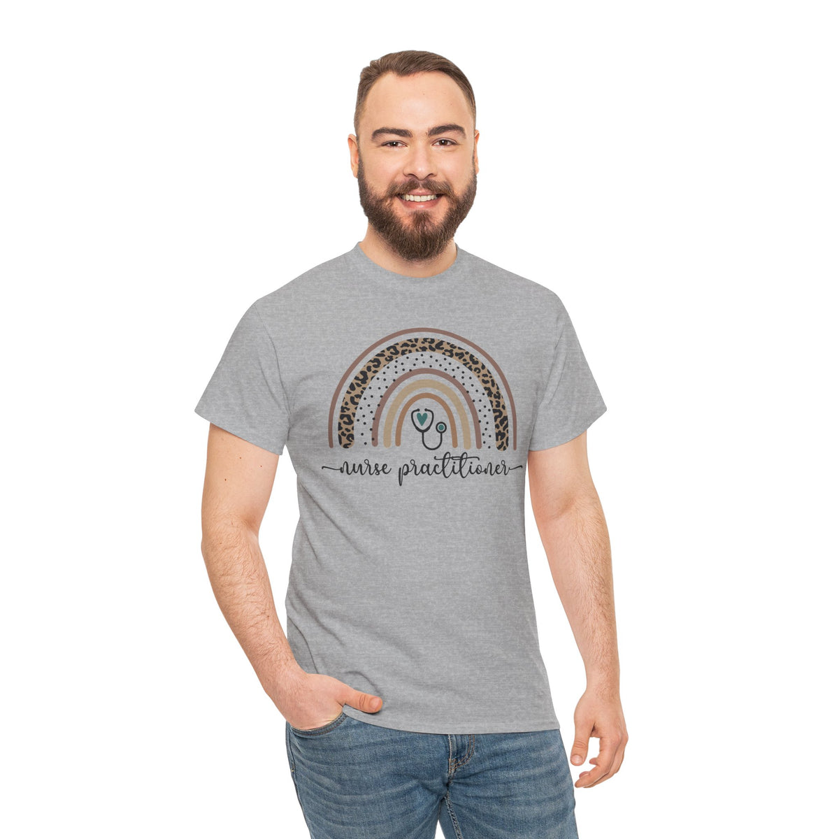 Nurse Practitioner Rainbow T-Shirt — Boho Stethoscope Tee for Nurses