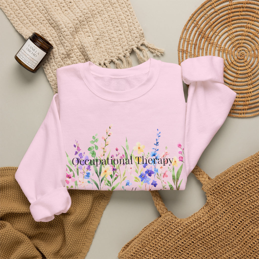 Floral Inspirational Crewneck Sweatshirt — "You Are Wildflower" Botanical Graphic