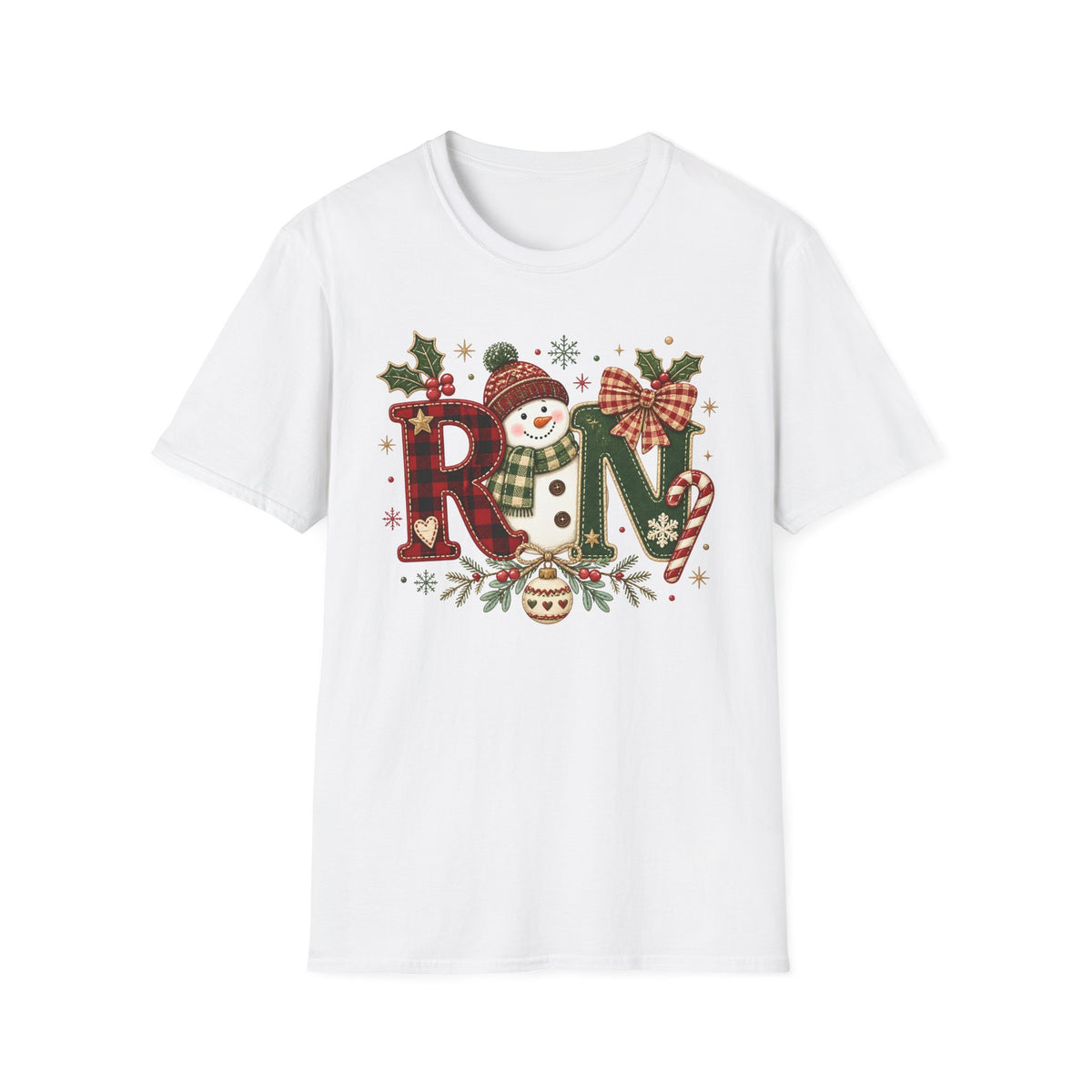 RN Snowman Holiday T-Shirt — Cute Nurse Christmas Tee