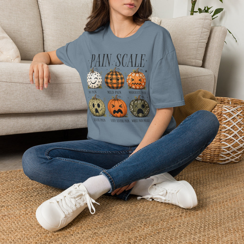 Pain Scale Pumpkin T-Shirt — Halloween Pumpkin Faces Graphic Tee