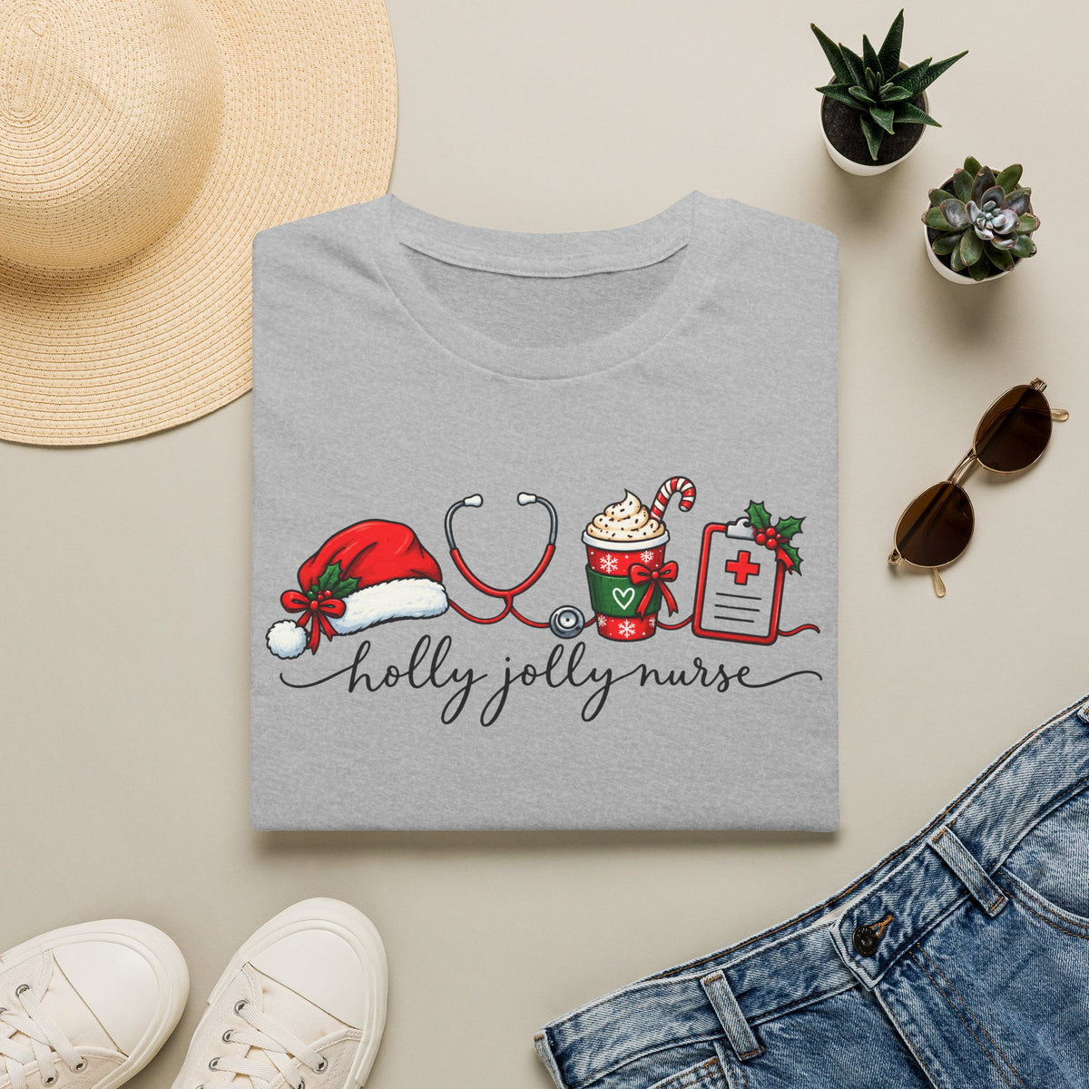Nurse Christmas T-Shirt — "Holly Jolly Nurse"