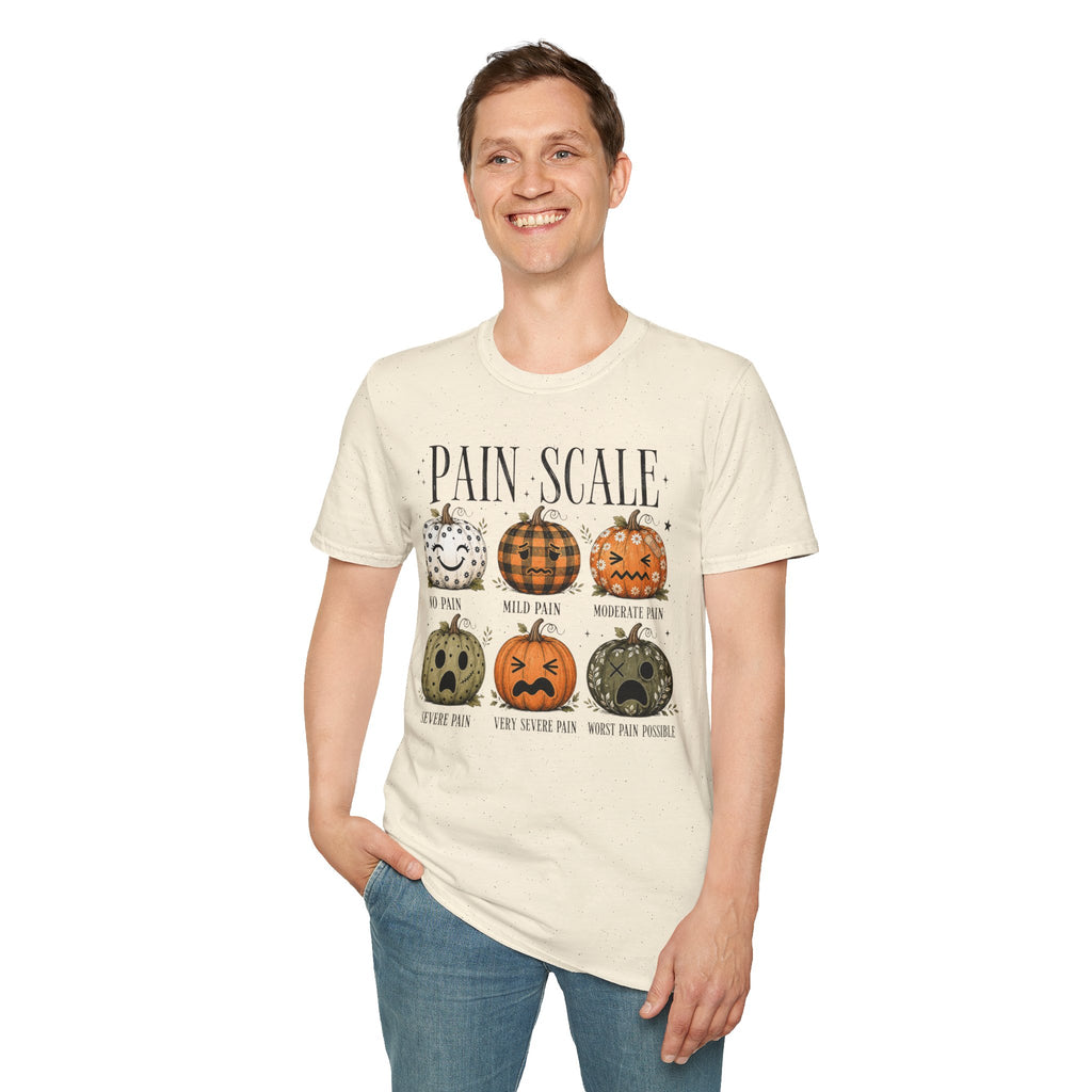 Pain Scale Pumpkin T-Shirt — Halloween Pumpkin Faces Graphic Tee