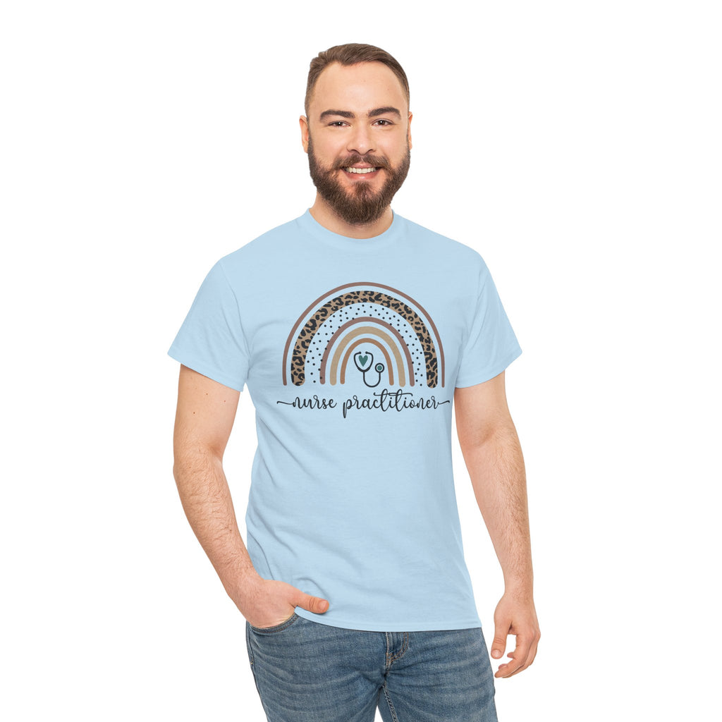Nurse Practitioner Rainbow T-Shirt — Boho Stethoscope Tee for Nurses