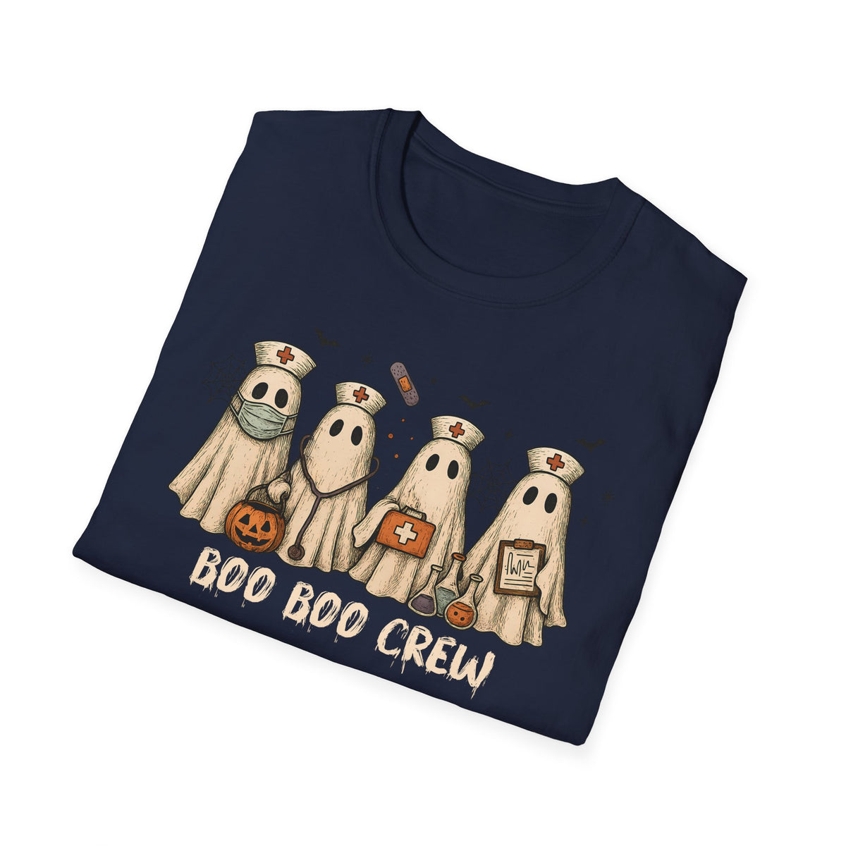 Nurse Boo Boo Crew White Halloween T‑Shirt