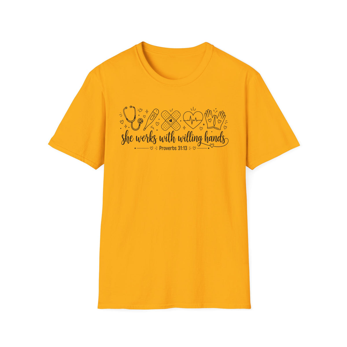 Nurse Proverbs 31 She Works With Willing Hands T-Shirt