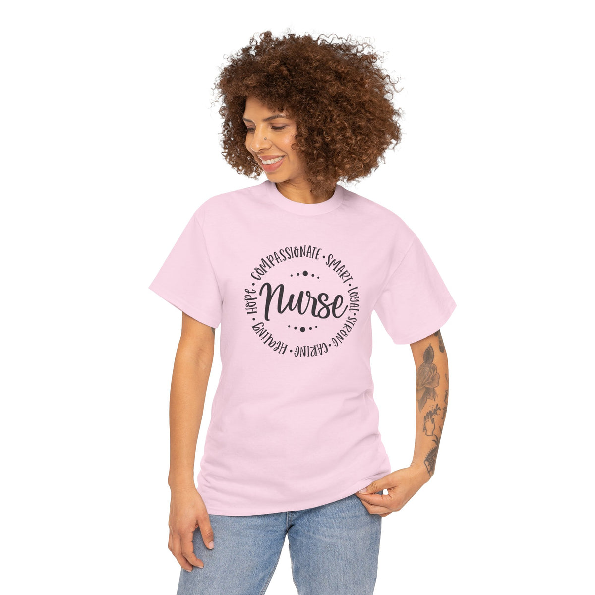 Nurse Circle Words T‑Shirt — Compassionate, Smart, Caring Nurse Tee