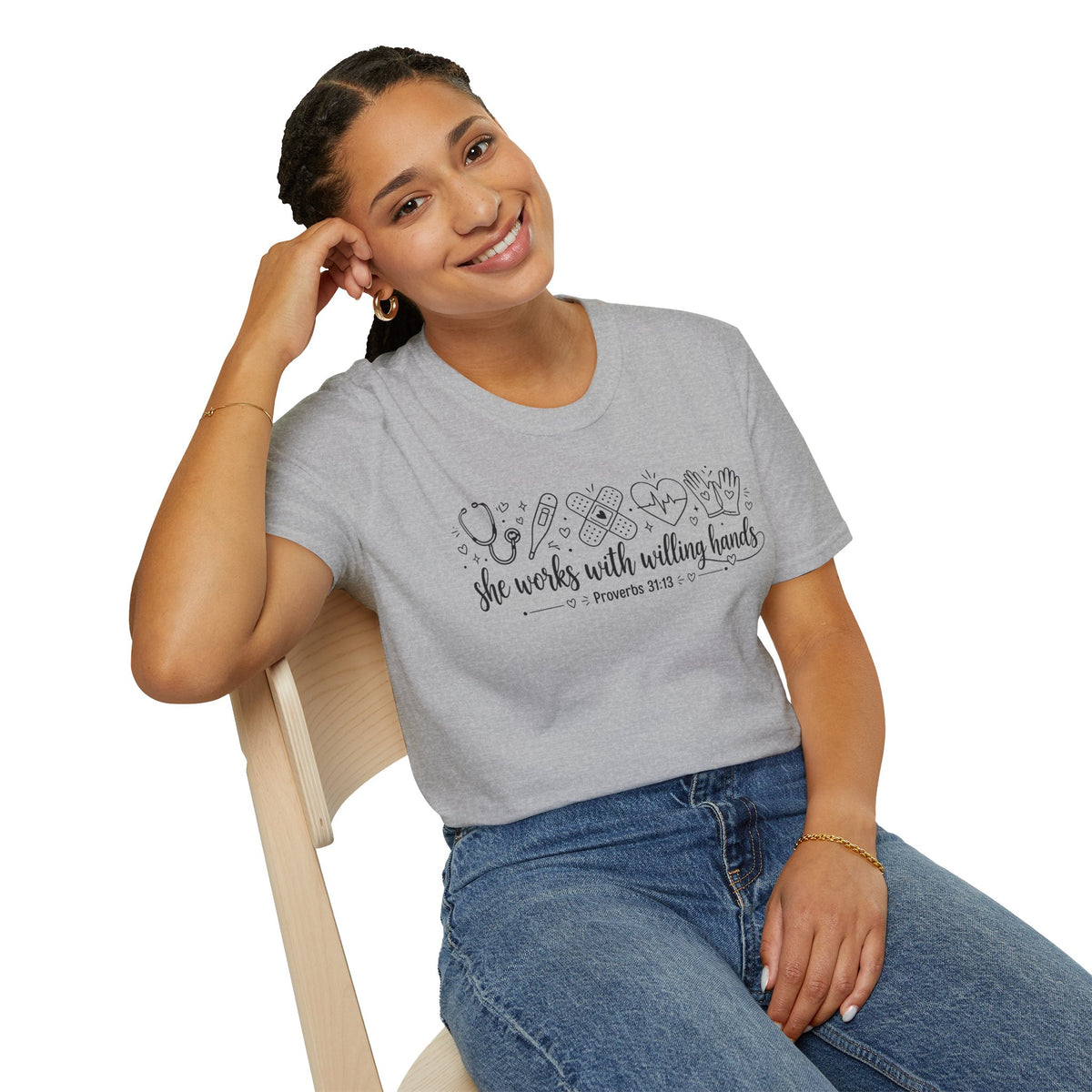 Nurse Proverbs 31 She Works With Willing Hands T-Shirt