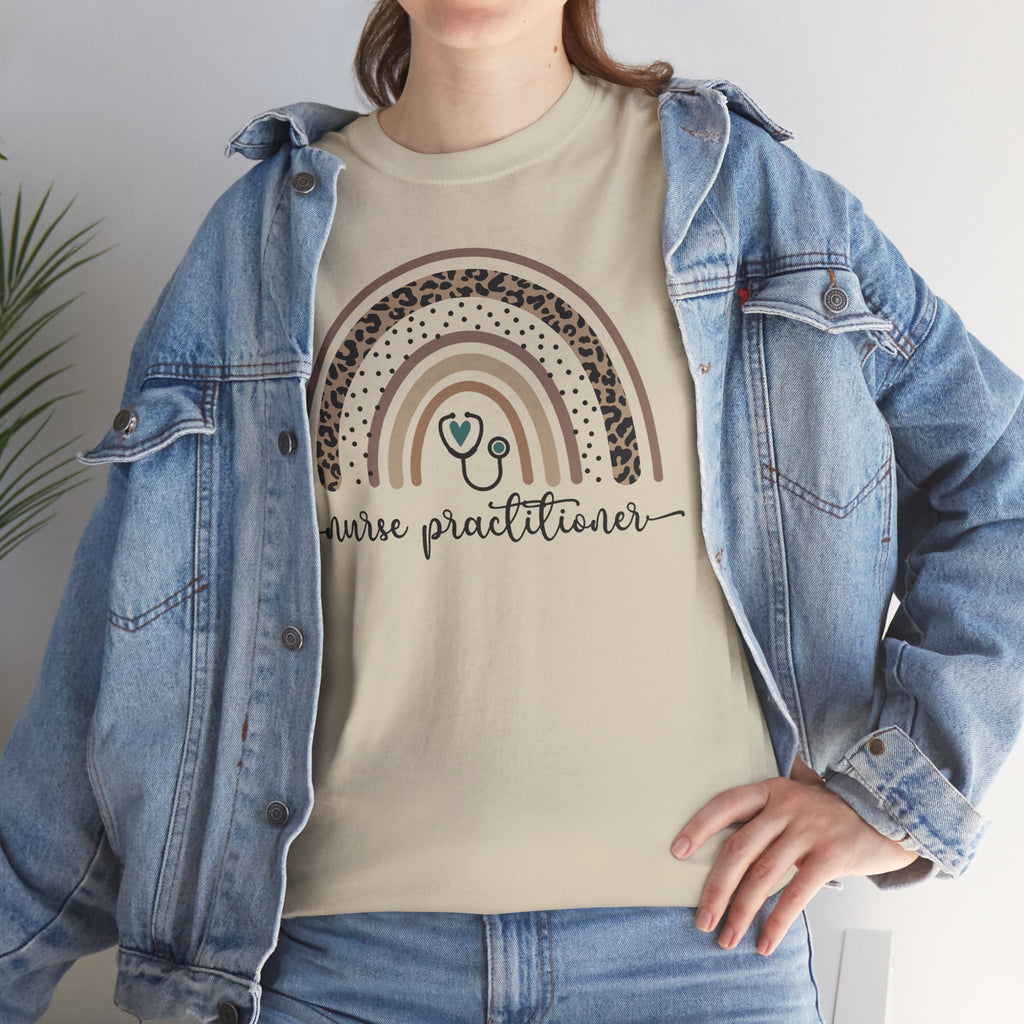 Nurse Practitioner Rainbow T-Shirt — Boho Stethoscope Tee for Nurses