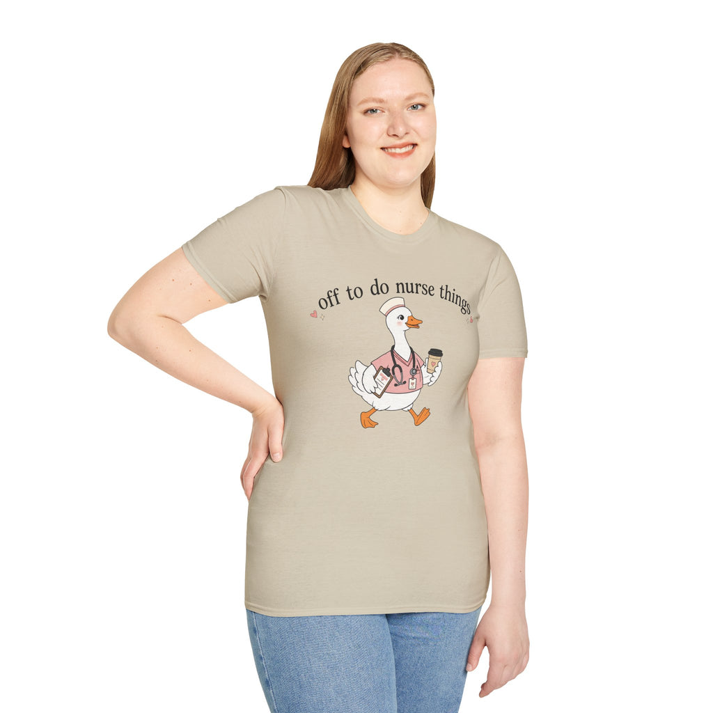 Nurse Goose T‑Shirt – "Off to Do Nurse Things" Cute Medical Crew Tee