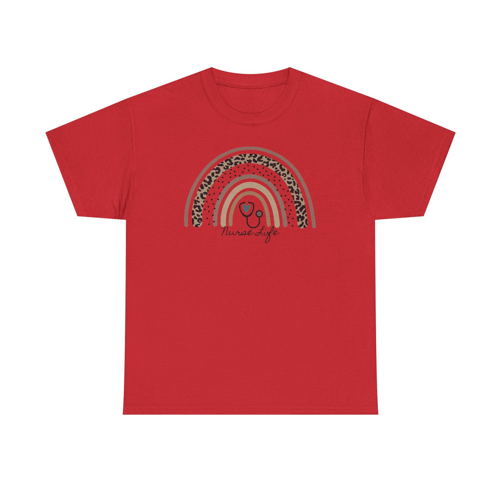 Nurse Life Rainbow Tee - Cute Neutral Stethoscope Graphic T-Shirt