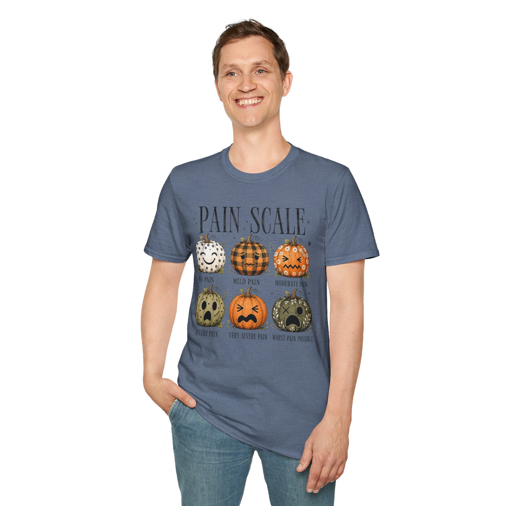 Pain Scale Pumpkin T-Shirt — Halloween Pumpkin Faces Graphic Tee