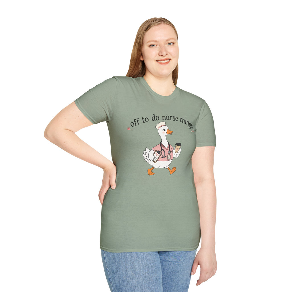 Nurse Goose T‑Shirt – "Off to Do Nurse Things" Cute Medical Crew Tee