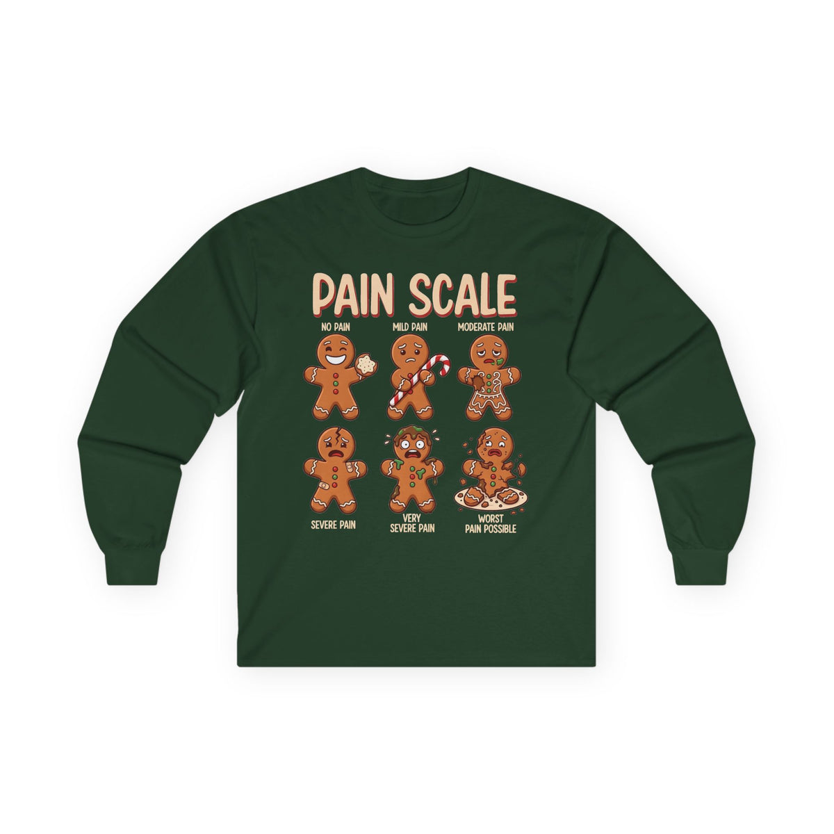 Pain Scale Gingerbread Long Sleeve Tee