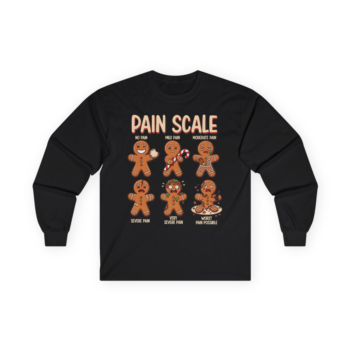 Pain Scale Gingerbread Long Sleeve Tee