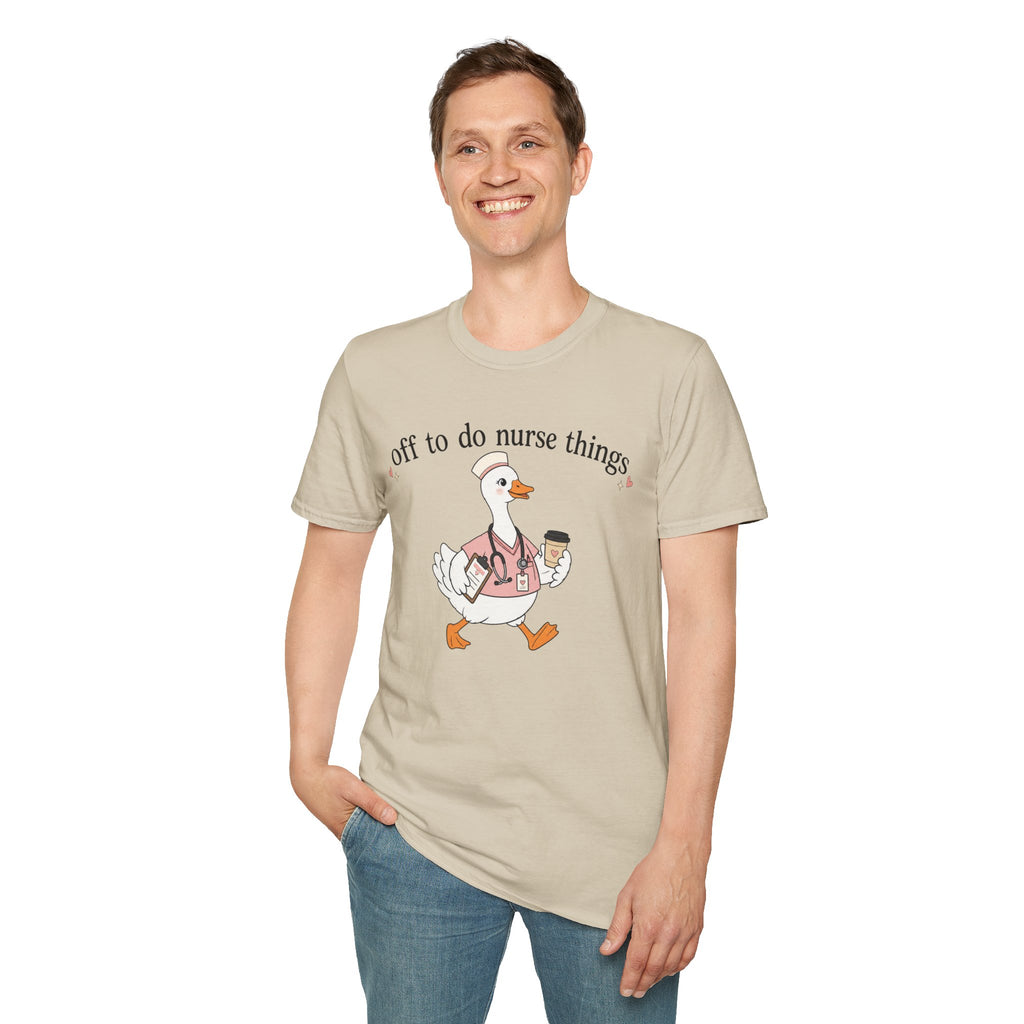Nurse Goose T‑Shirt – "Off to Do Nurse Things" Cute Medical Crew Tee